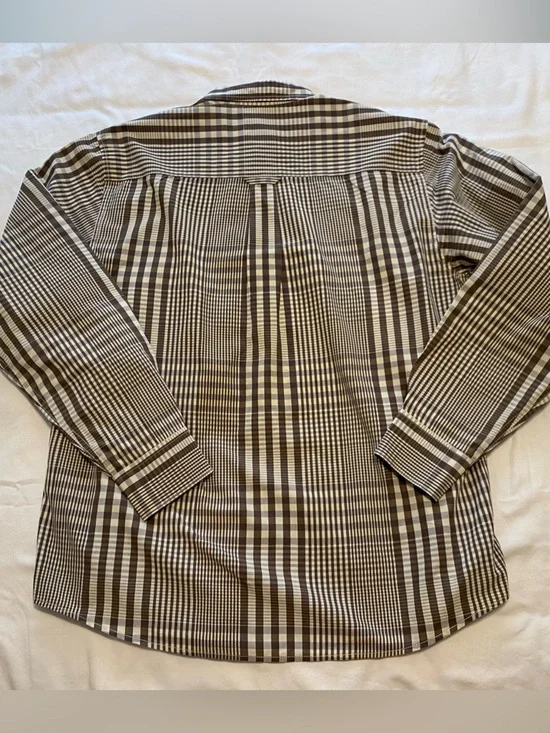 Tommy Bahama Jeans Brown and White Plaid Long Sleeve Button-Up Shirt Men’s  L - Picture 8 of 11